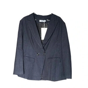 Lisueyne Collection Navy Pinstripe Double Breasted Blazer Women’s 2XL NWT